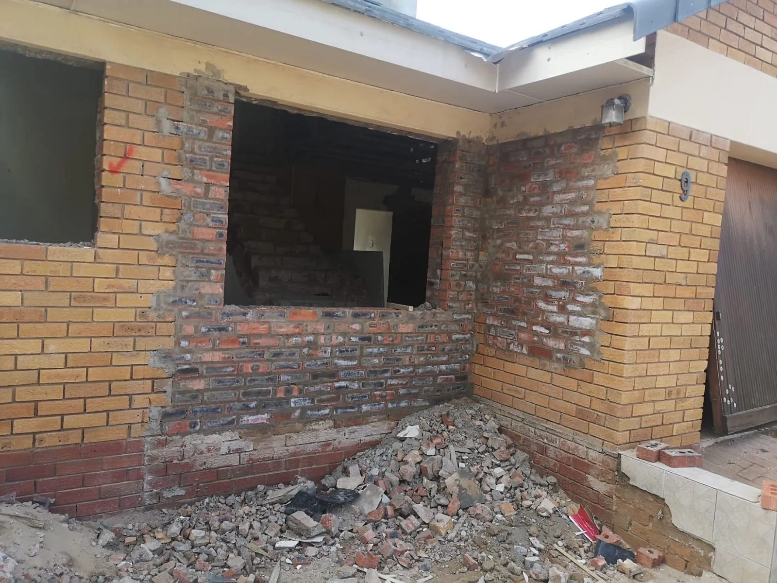 New window openings in the front wall