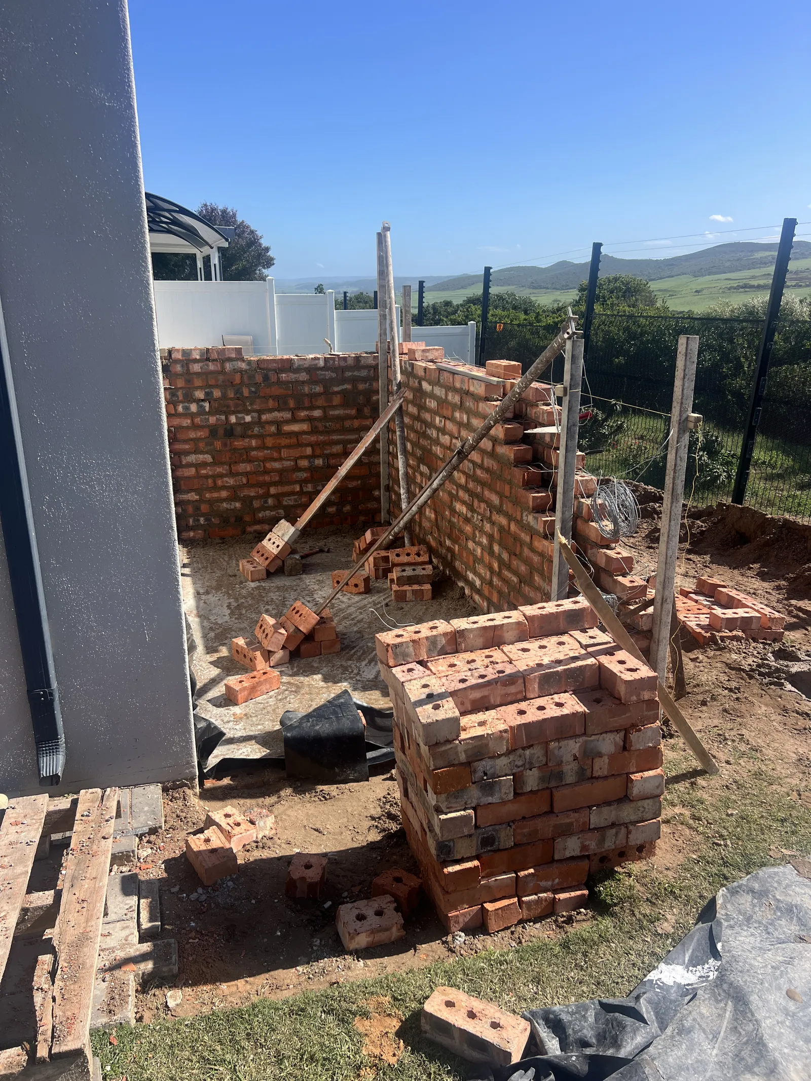 Brickwork going up for the new en-suite on the side of the house