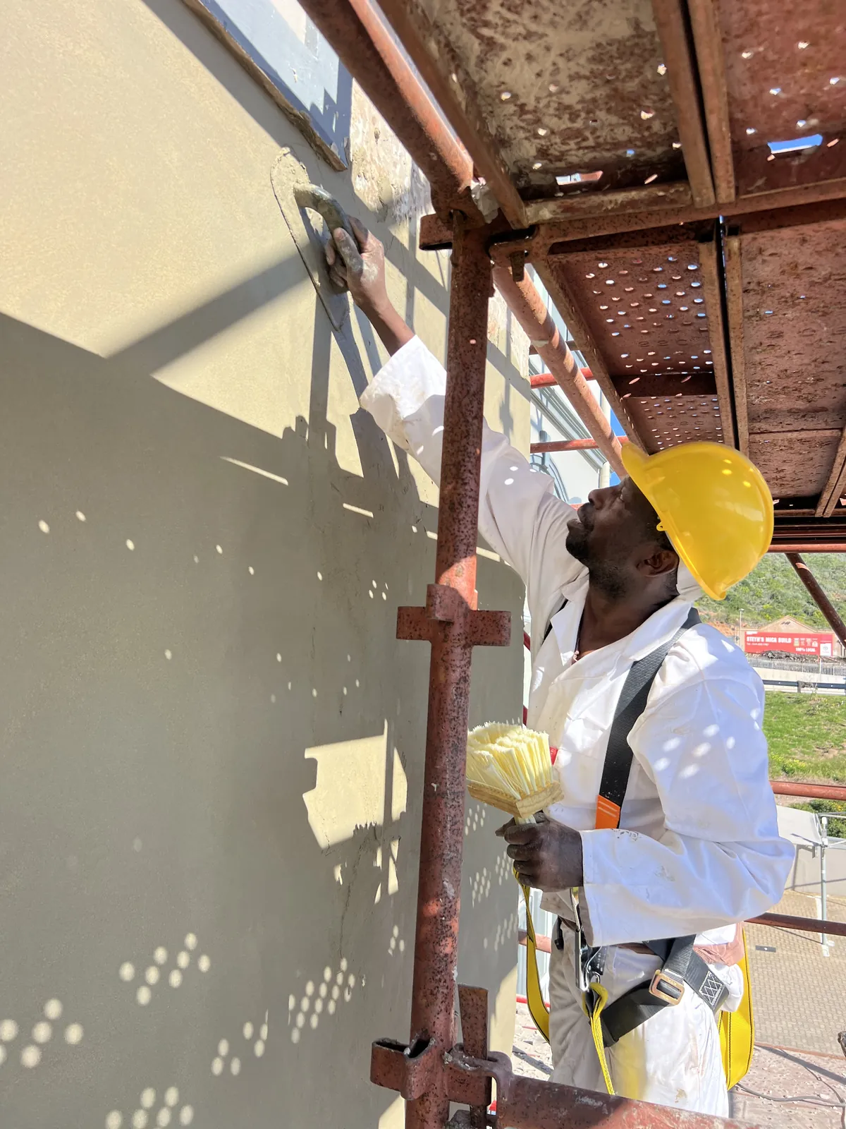 Plastering the prepared wall